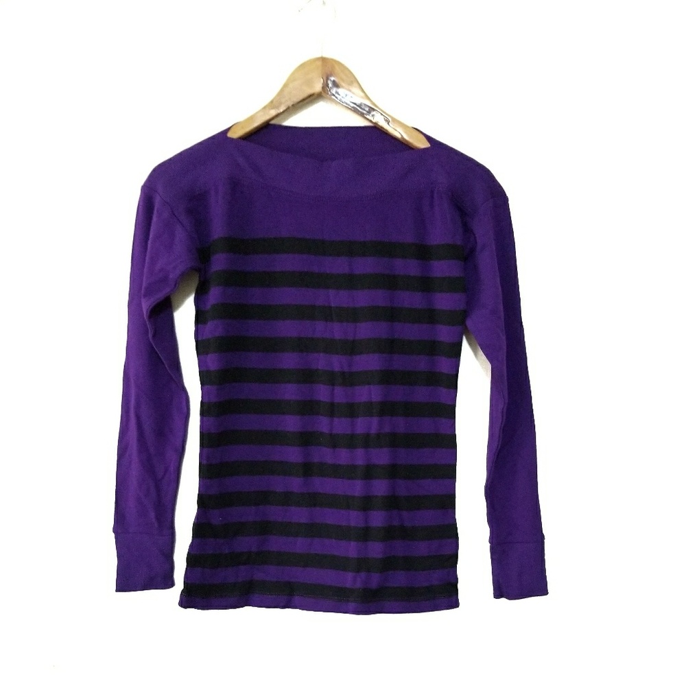 NWOT Lauren by Ralph Lauren Purple Striped Top
